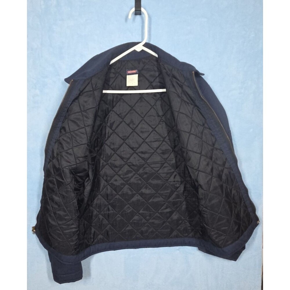 VTG Dickies Jacket Mens MED Navy Quilt Lined Eisenhower Mechanic Work Full Zip - Picture 3 of 9